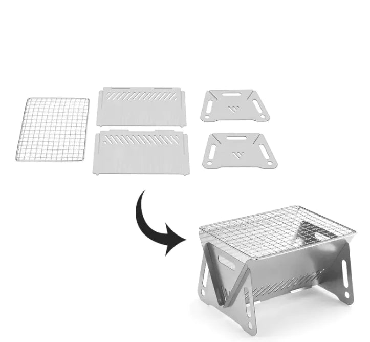 Foldable Outdoor Stainless Steel Stove Grill