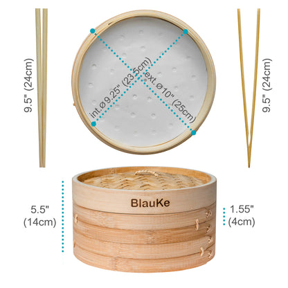 2-Tier Bamboo Steamer for Cooking