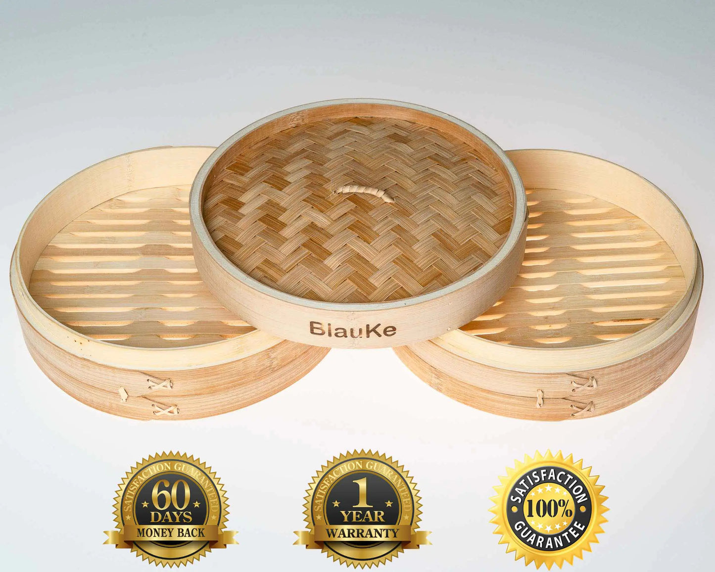 2-Tier Bamboo Steamer for Cooking